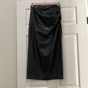 Zara faux leather midi skirt